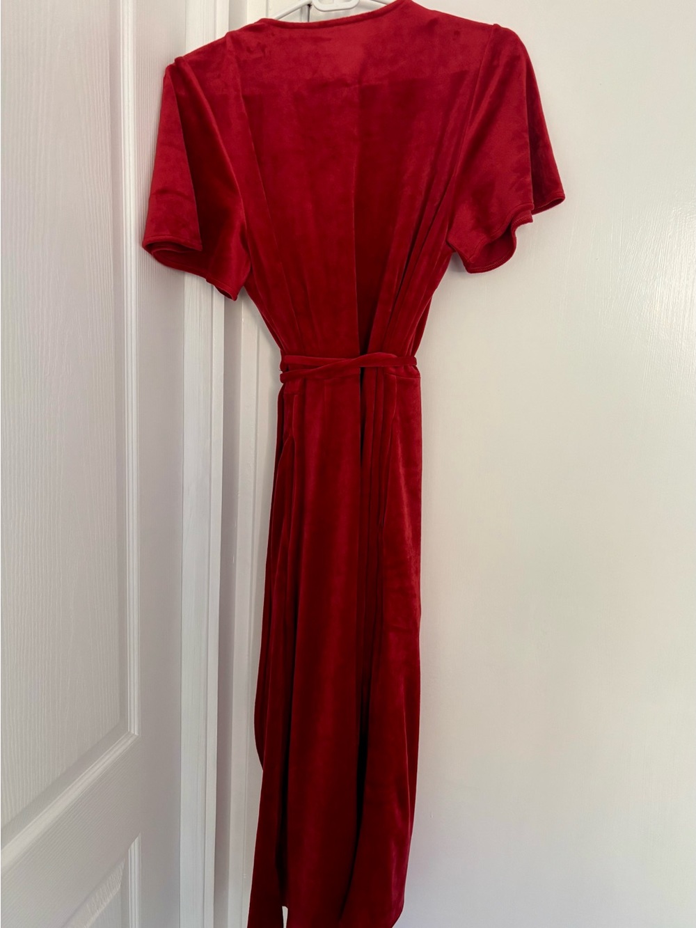Marine Layer Wrap Dress in Red Dahlia - Picture 2 of 2